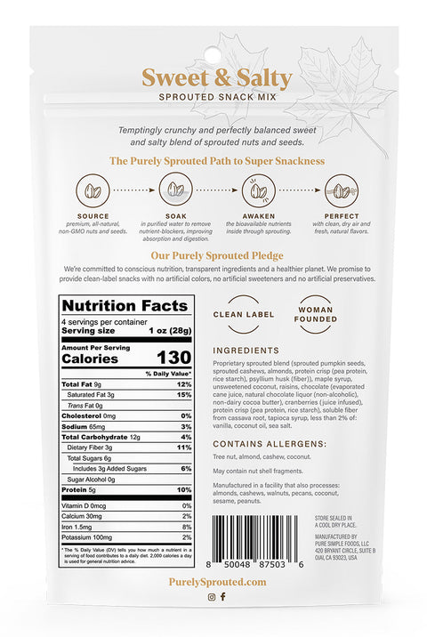 Sweet & Salty Sprouted Snack Mix
