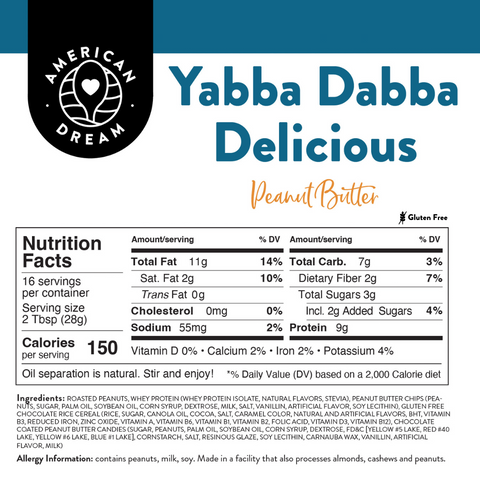 Gluten-Free Yabba Dabba Delicious Peanut Butter